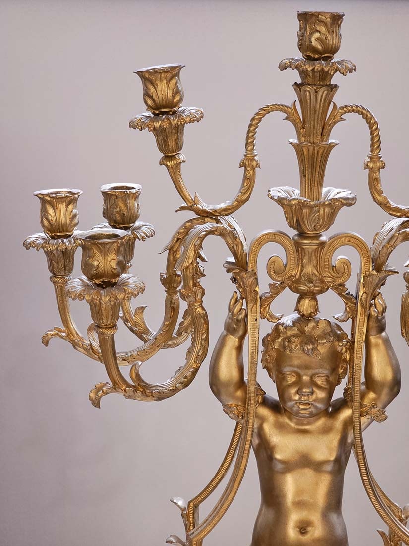 Pair Of Large Figural 19th Century French Gilt Bronze Napoleon III Style Candelabras - 5
