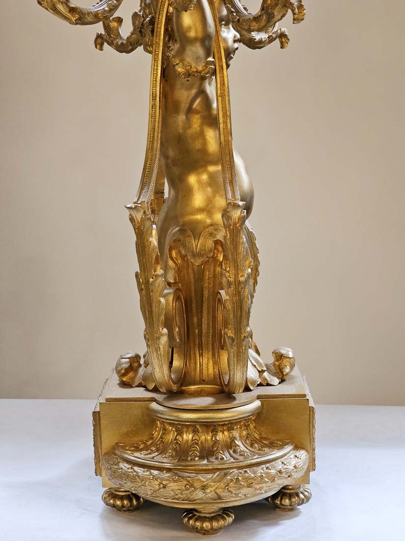 Pair Of Large Figural 19th Century French Gilt Bronze Napoleon III Style Candelabras - 6