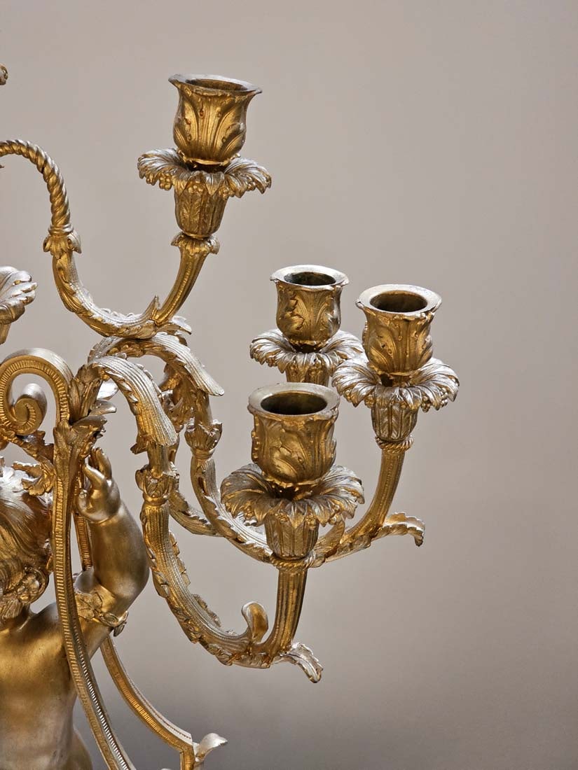 Pair Of Large Figural 19th Century French Gilt Bronze Napoleon III Style Candelabras - 8