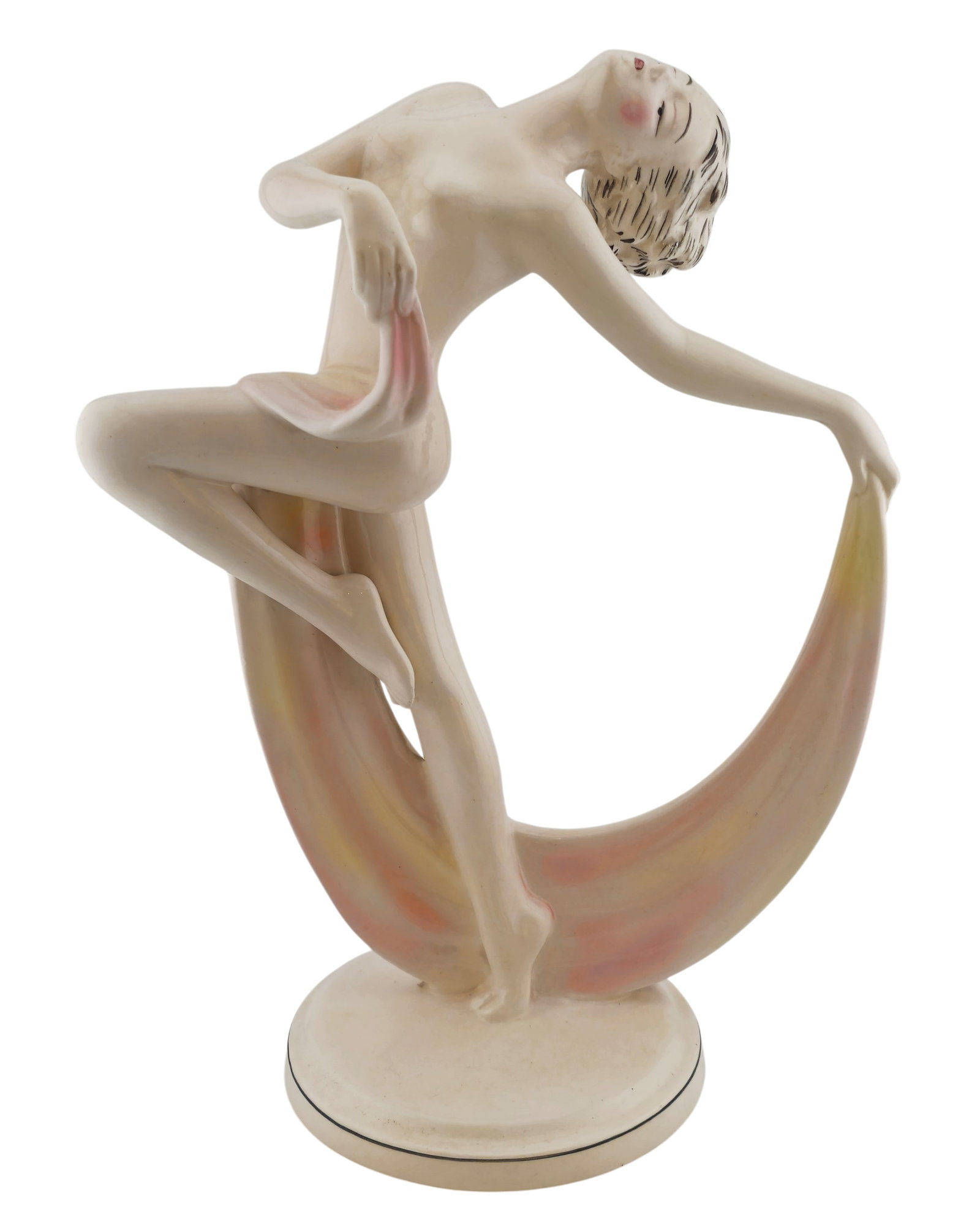 Hand-Painted Hertwig & Katzhutte Nude Vintage German Porcelain, Circa 1940's: Hand-Painted Hertwig & Katzhutte Nude Vintage German Porcelain, Circa 1940's. H 11 1/2" x W 5" x L 8 1/2"