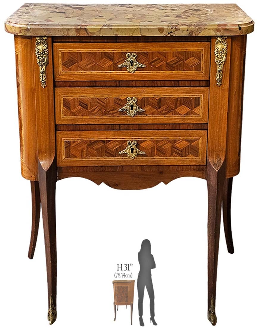 18th C. Louis XV Style Marquetry side Table (1 of 11)
