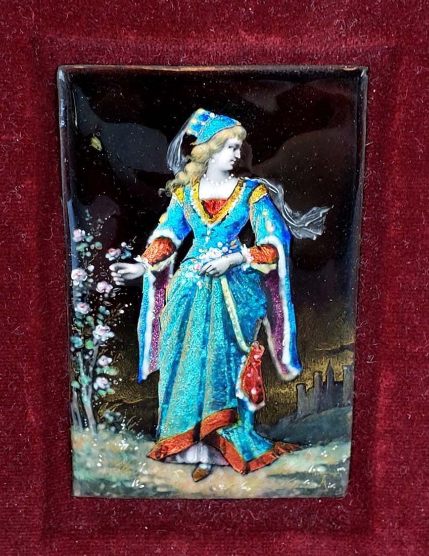 Pair of Framed Limoges Plaques - 2