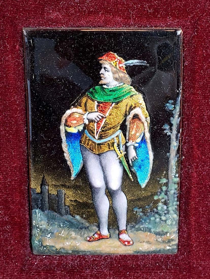 Pair of Framed Limoges Plaques - 3