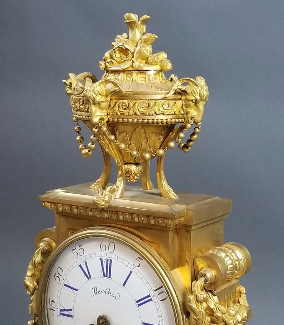 19th C. 3 Pc. French Gilt Bronze and Marble Clockset - 5