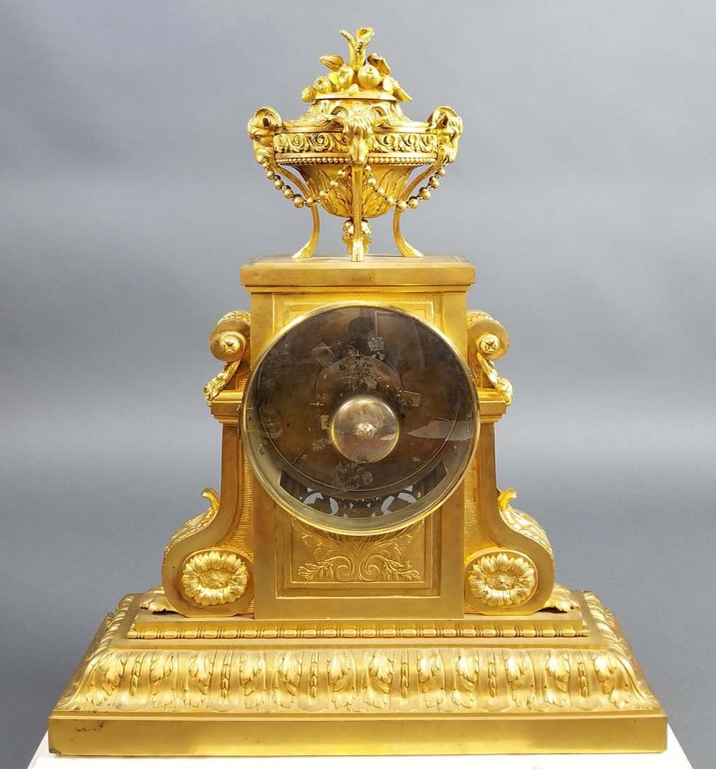 19th C. 3 Pc. French Gilt Bronze and Marble Clockset - 6