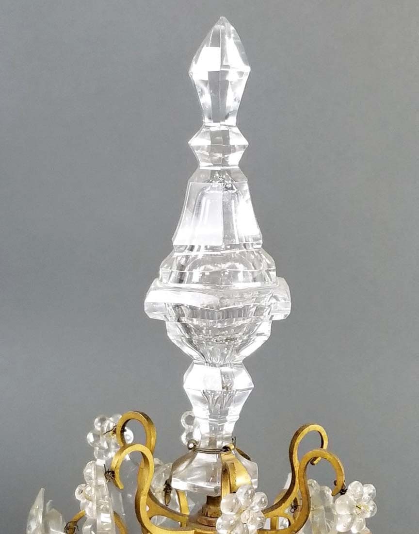 Pair of 19th C. Bronze and Crystal Candelabra Lamps - 6