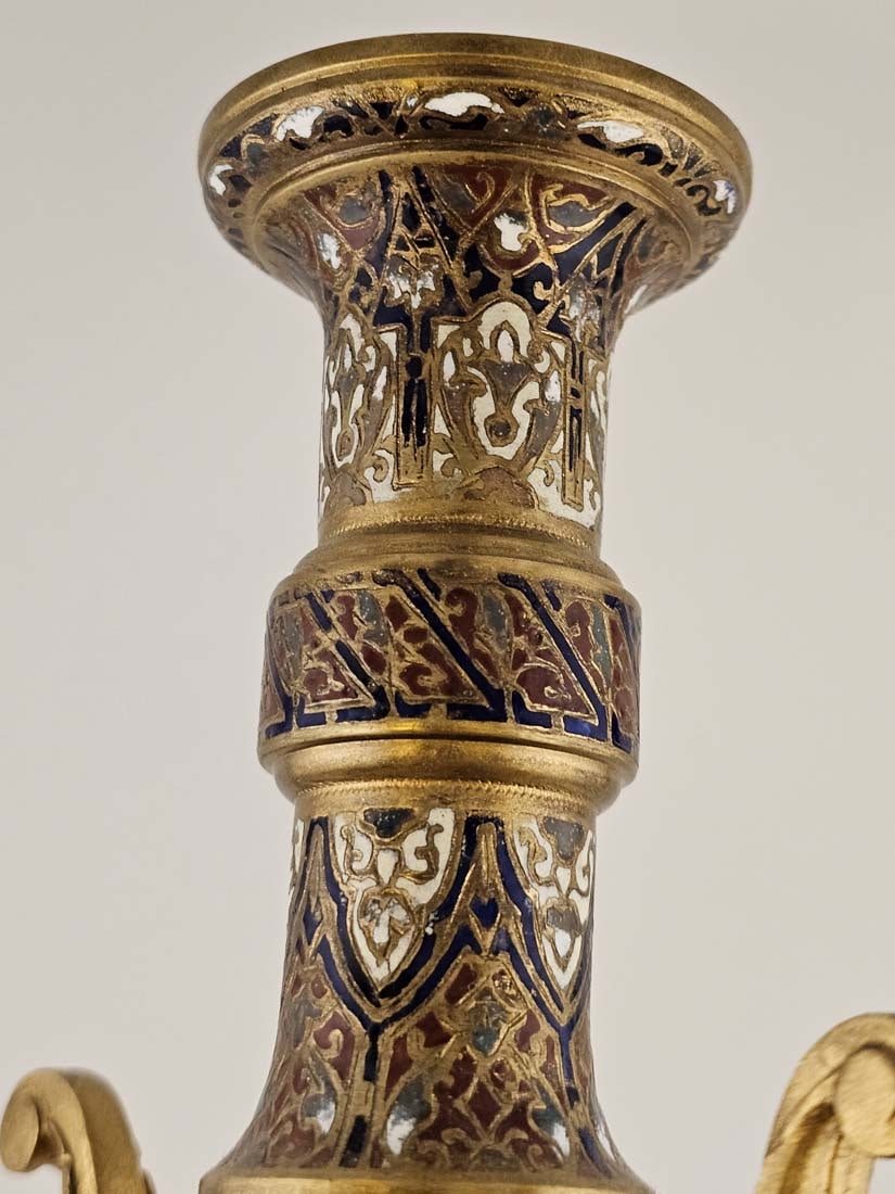 19th C. Bronze Mounted Figural French Hand Painted Sevres Baroque Urns, Signed - 10