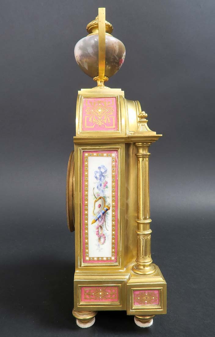 19th C. Sevres Hand Painted Clock - 5