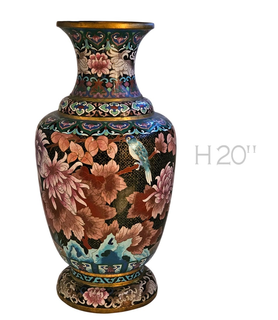 Large 20th C. Chinese Cloisonne Urn. An Intricate & Lavishly Designed Cloisonne Urn (1 of 8)