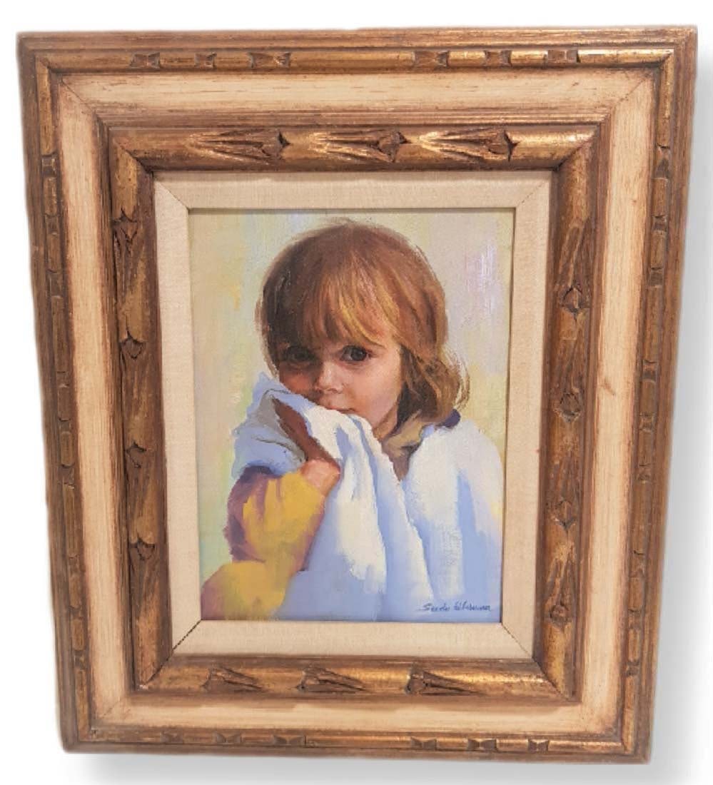 Signed Oil On Canvas Portrait Of A Kid Painting: Signed Oil On Canvas Portrait Of A Kid Painting. 17 1/8" x 20 3/4"