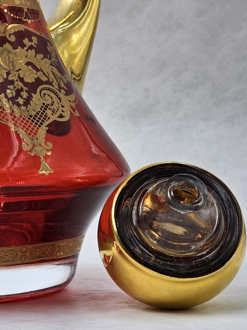 Handmade Gold Plated Ruby Red Crystal Set - 10