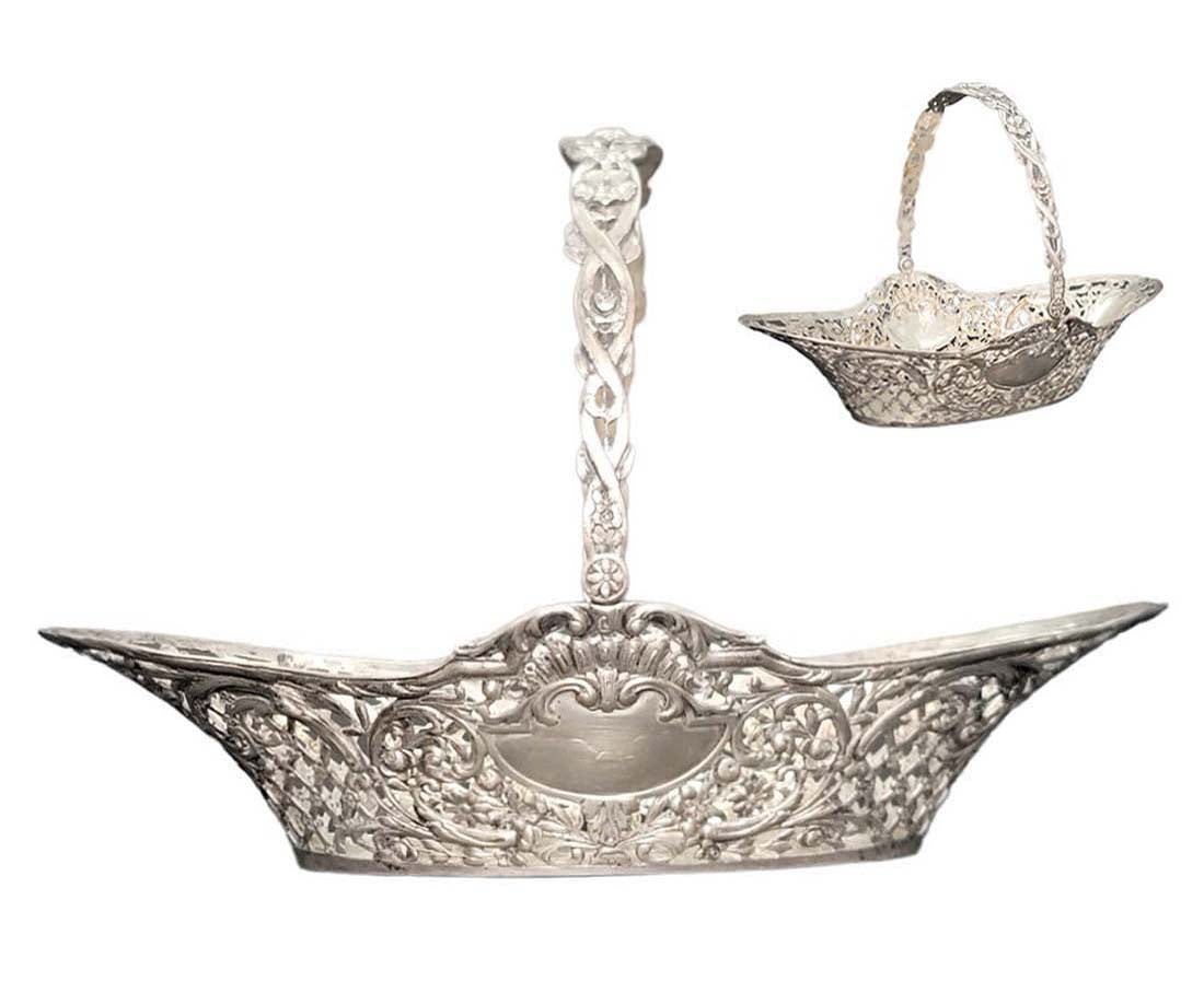 19th C. Silver German Flower Basket \ Centerpiece (1 of 8)