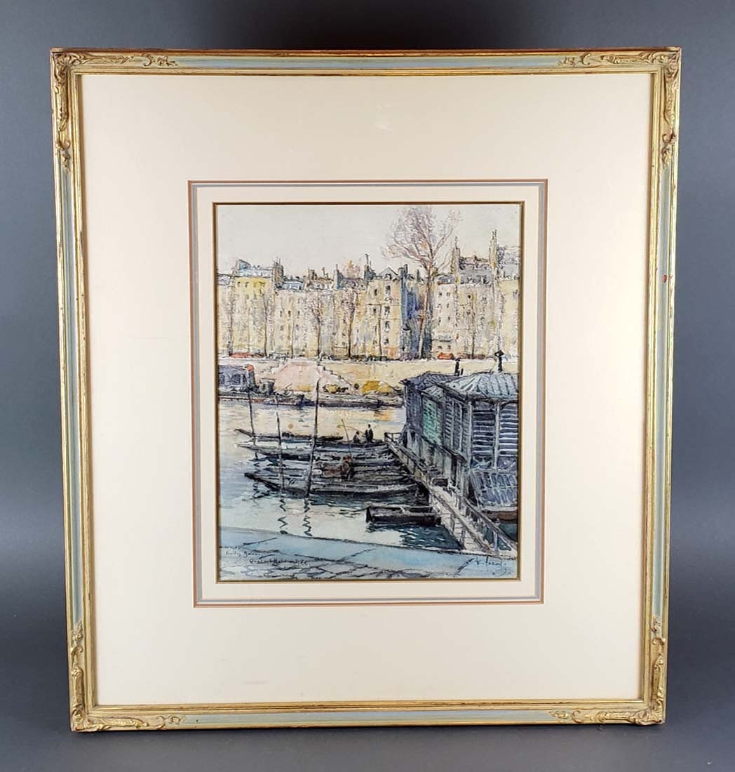 Antique Framed Watercolor Signed: Antique Framed Watercolor Signed. The frame measures 26" x 23" and the piece measures 11 1/2" x 14 1/4"
