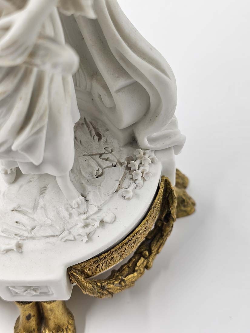 Signed 18th C. Sevres Neoclassical Bisque Porcelain Clock Set - 14