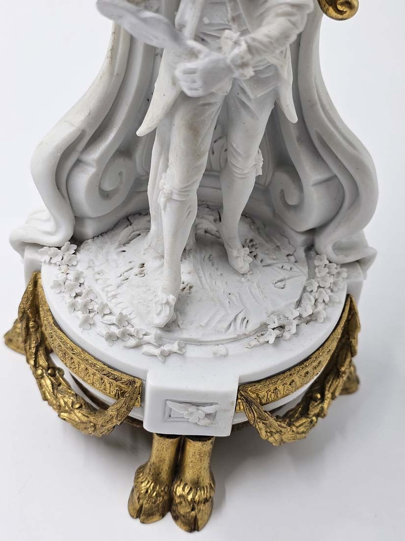 Signed 18th C. Sevres Neoclassical Bisque Porcelain Clock Set - 19