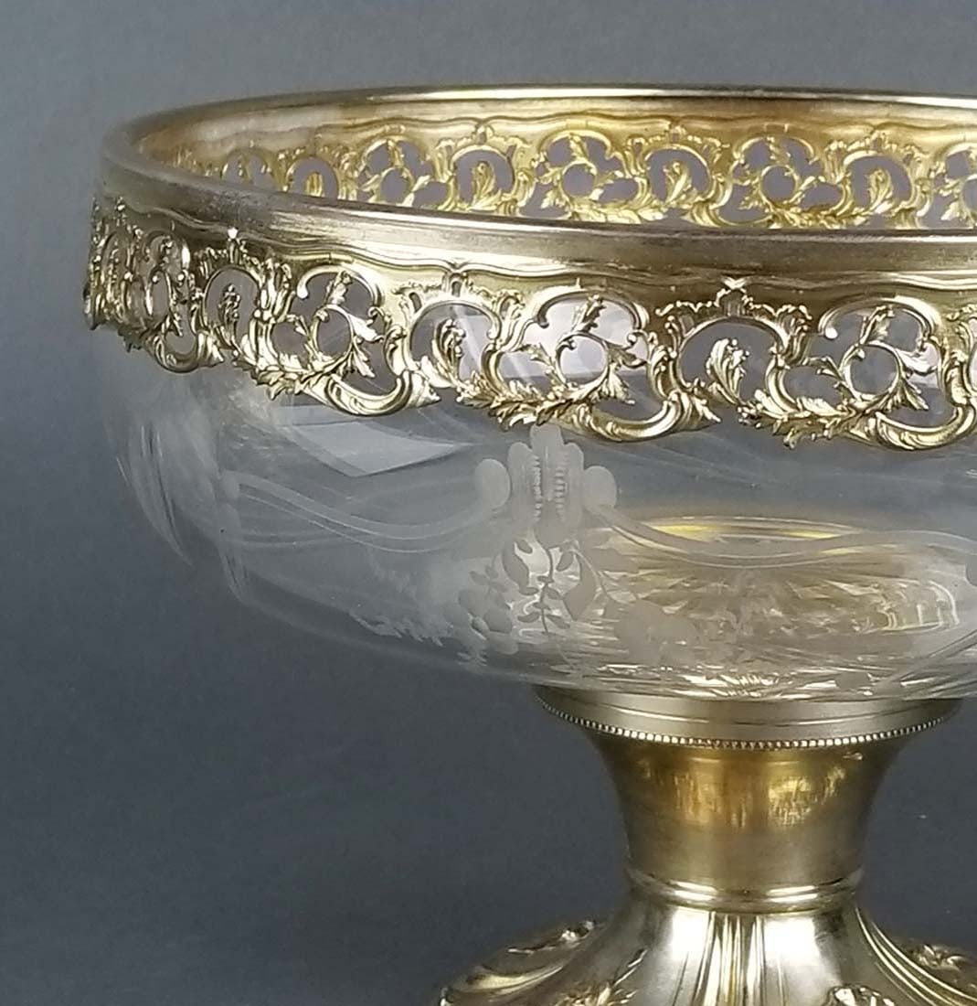 19th C. German Silver and Crystal Centerpiece - 2