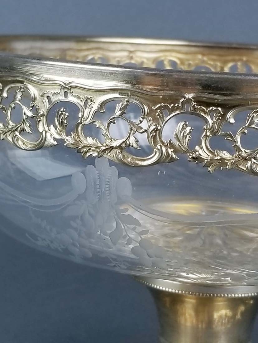 19th C. German Silver and Crystal Centerpiece - 3