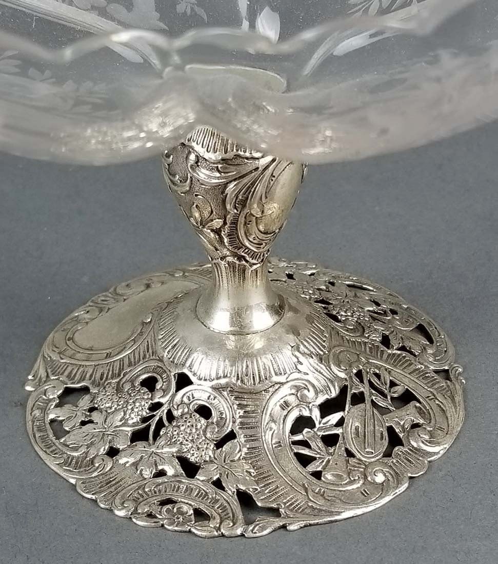 19th C. German Silver and Crystal Centerpiece - 5