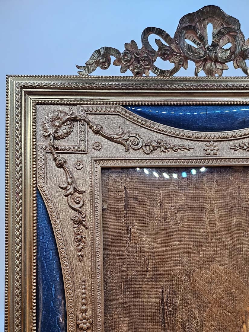 19th C. French Enamel Bronze Mounted Frame - 7