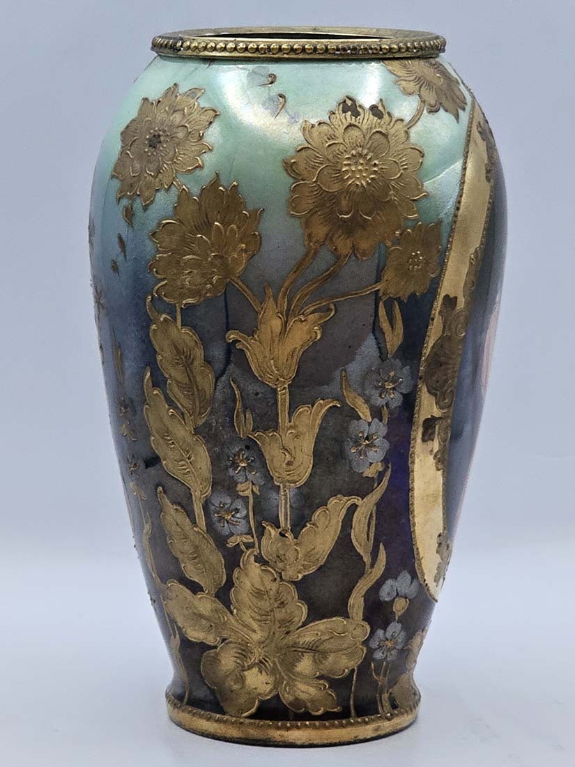 19th C. Royal Vienna Bronze Mounted Vase, Signed - 6
