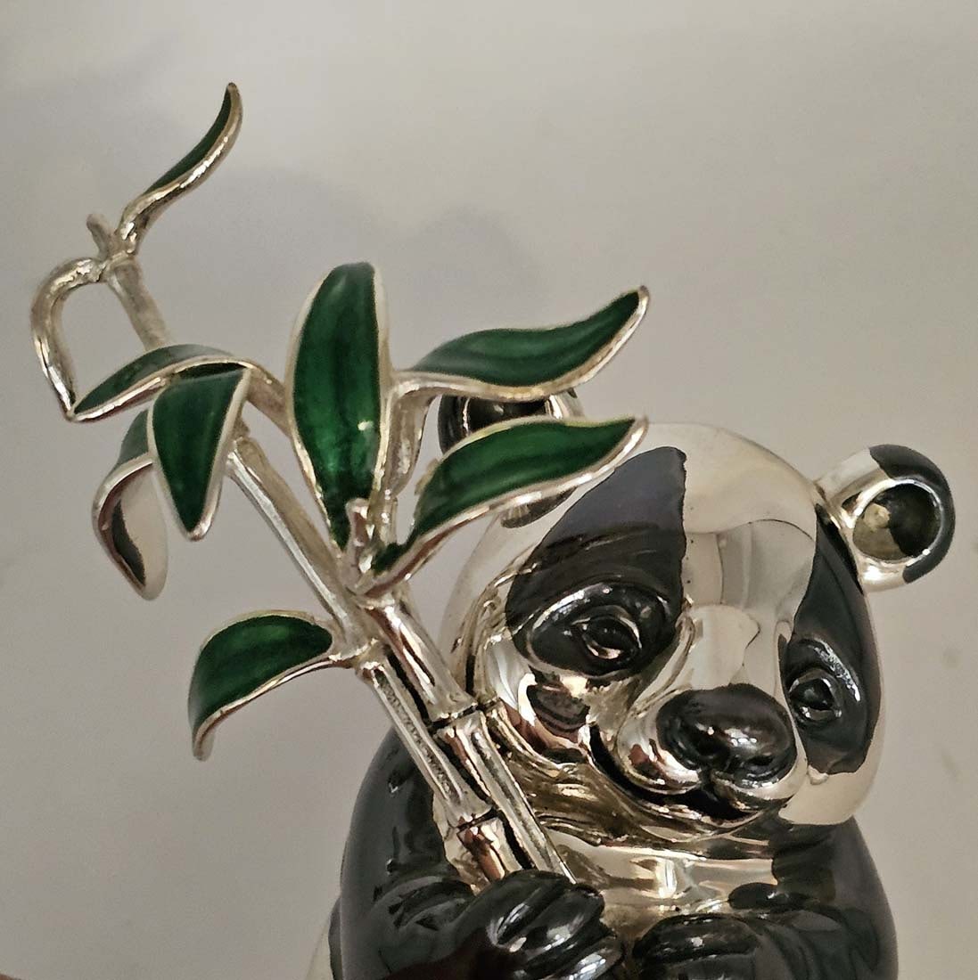 800 Silver Mario Buccellati Panda With Leaves - 7