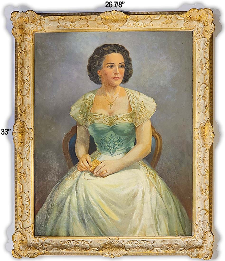 Signed Oil On Board Portrait Painting, Circa 1926: Oil On Board Portrait Painting, Signed. Circa 1926, Frame: 26 7/8" x 33" \ Board: 21 7/8" x 28 1/4"