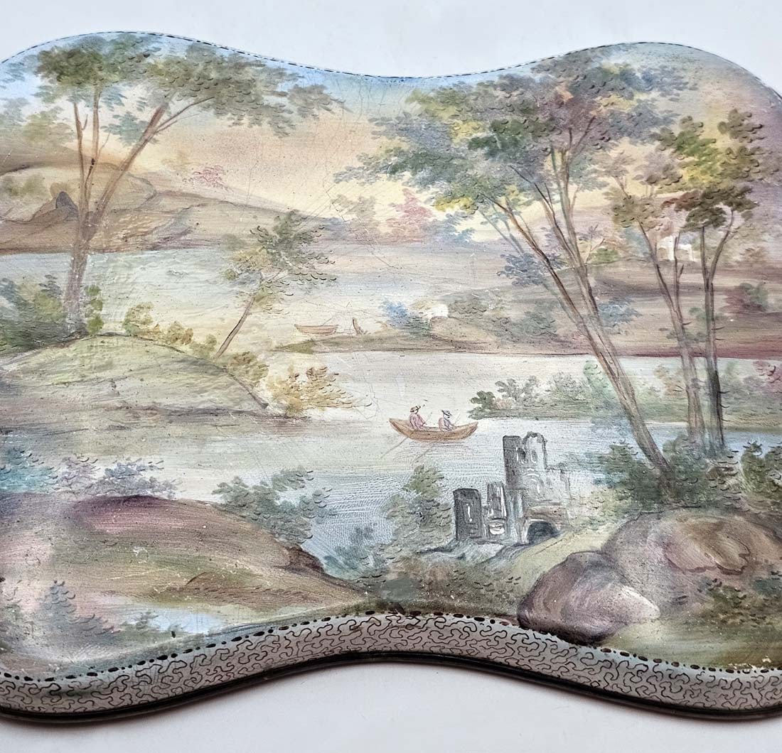 19th C. Viennese Enamel Tray On Silver - 7