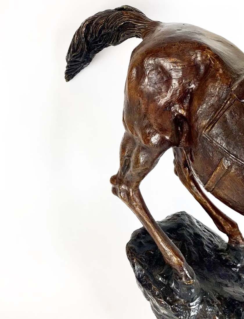 Large Mountain Man Bronze Statue By Remington - 5