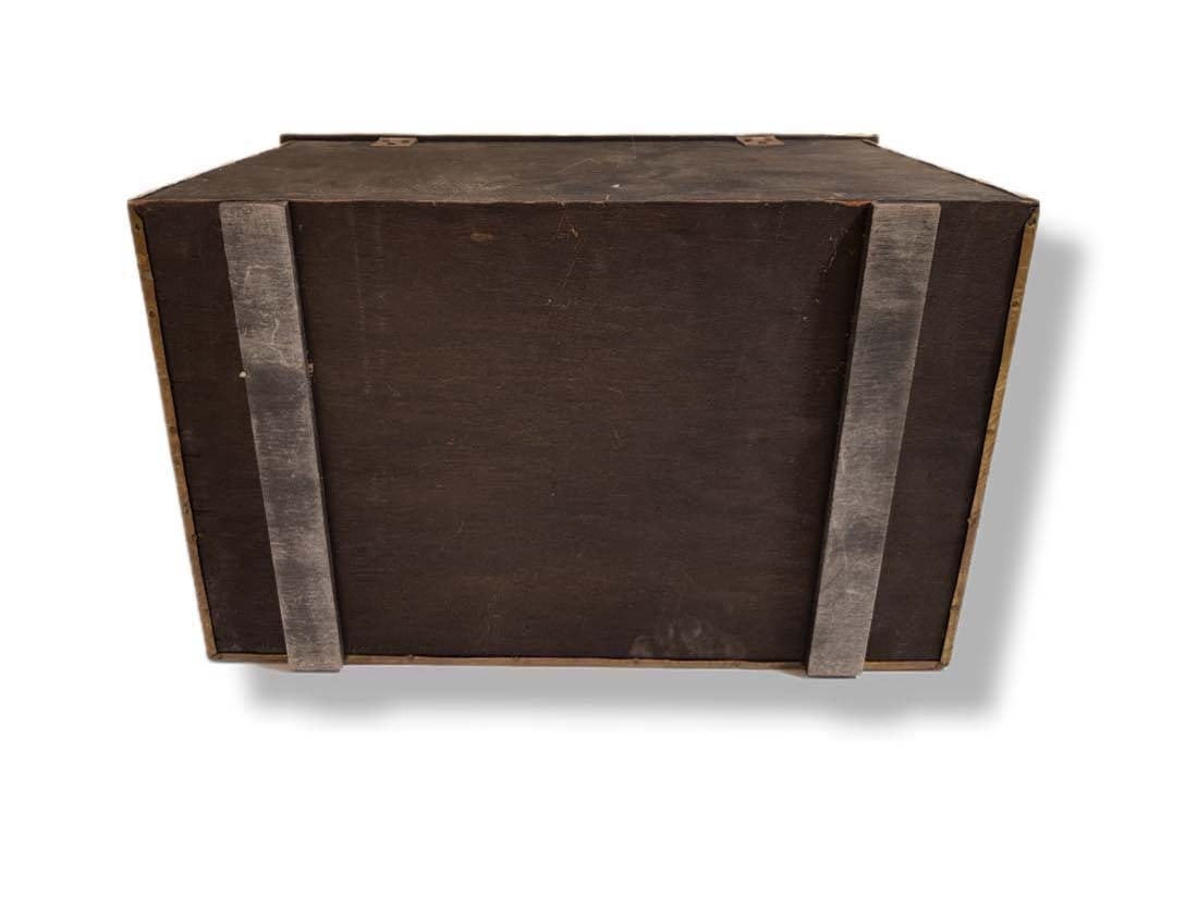 A Large Continental Brass Wooden Box - 8