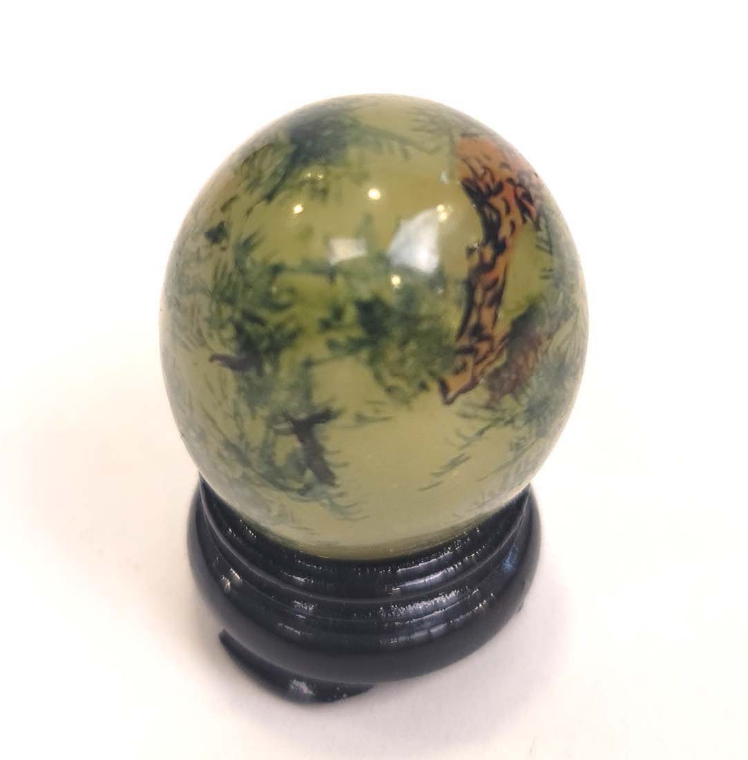 Chinese Chinoiserie Enamelware Egg With Stand - 3