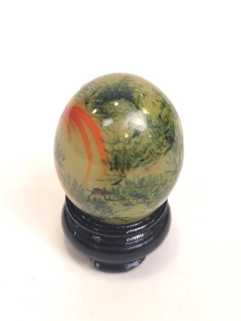 Chinese Chinoiserie Enamelware Egg With Stand - 4