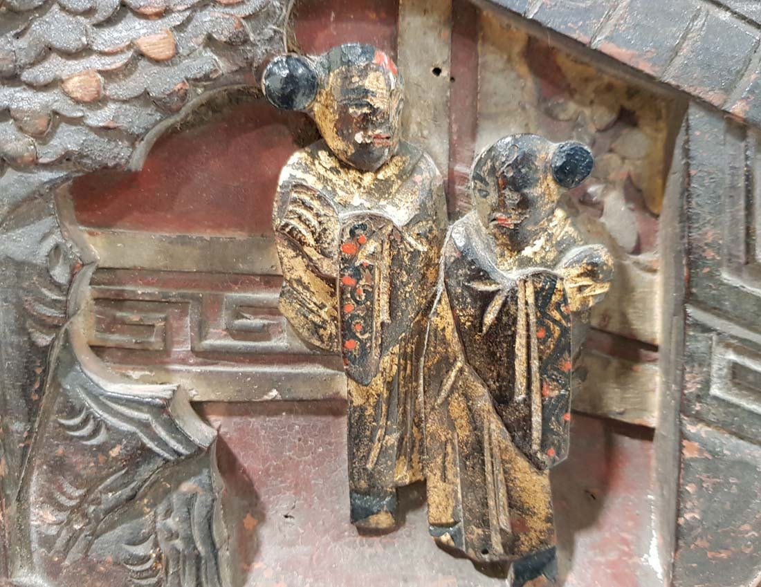 Vintage Chinese Figural Decorative Board - 10