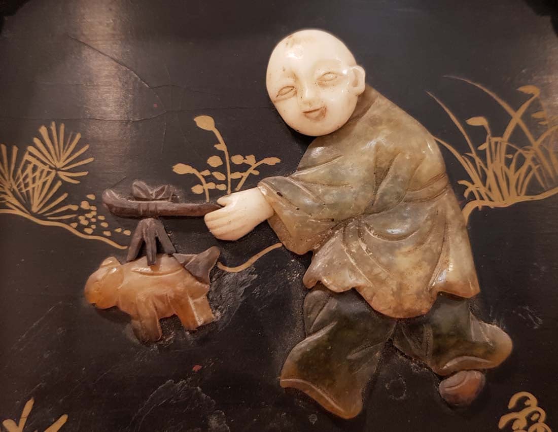 Vintage Chinese Figural Decorative Board - 6
