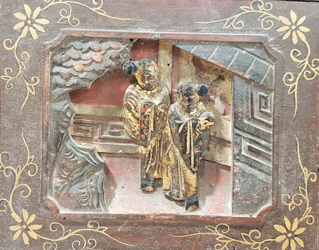 Vintage Chinese Figural Decorative Board - 8