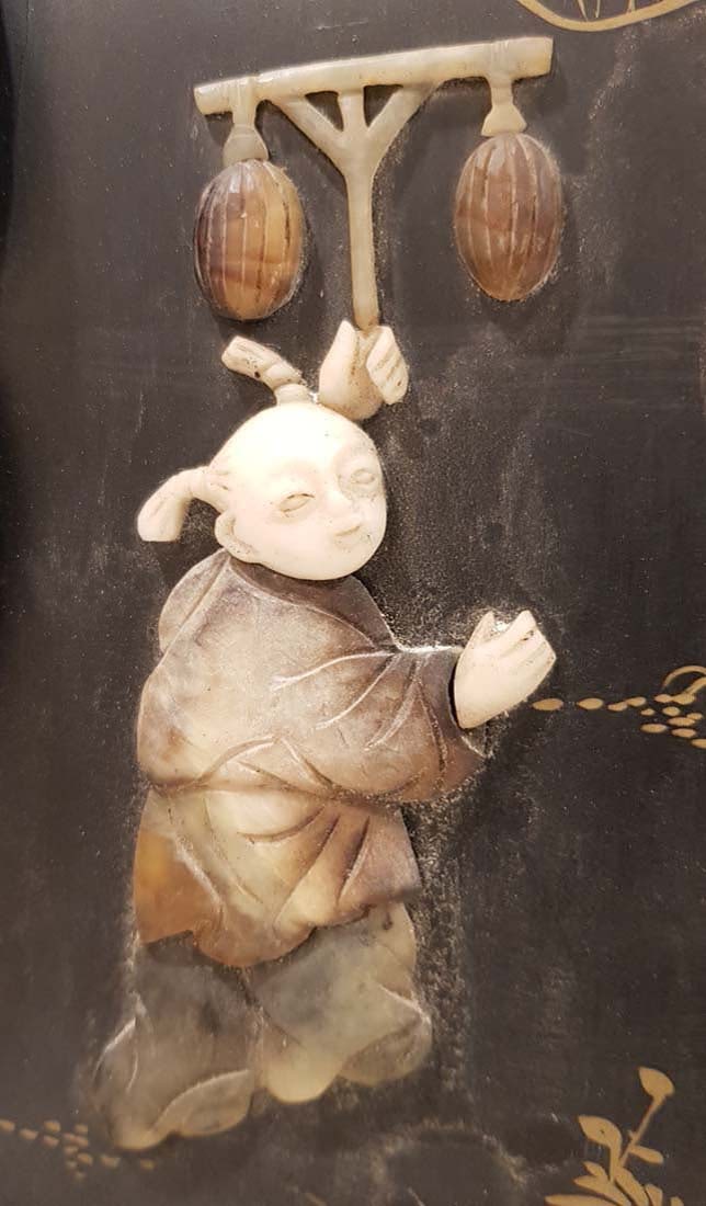 Vintage Chinese Figural Decorative Board - 9