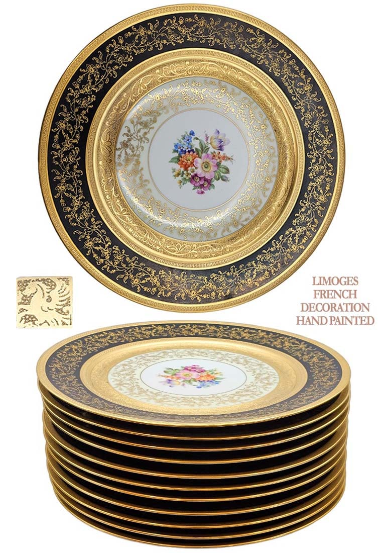 Set Of Twelve French Limoges Dinner Plate Set (1 of 13)