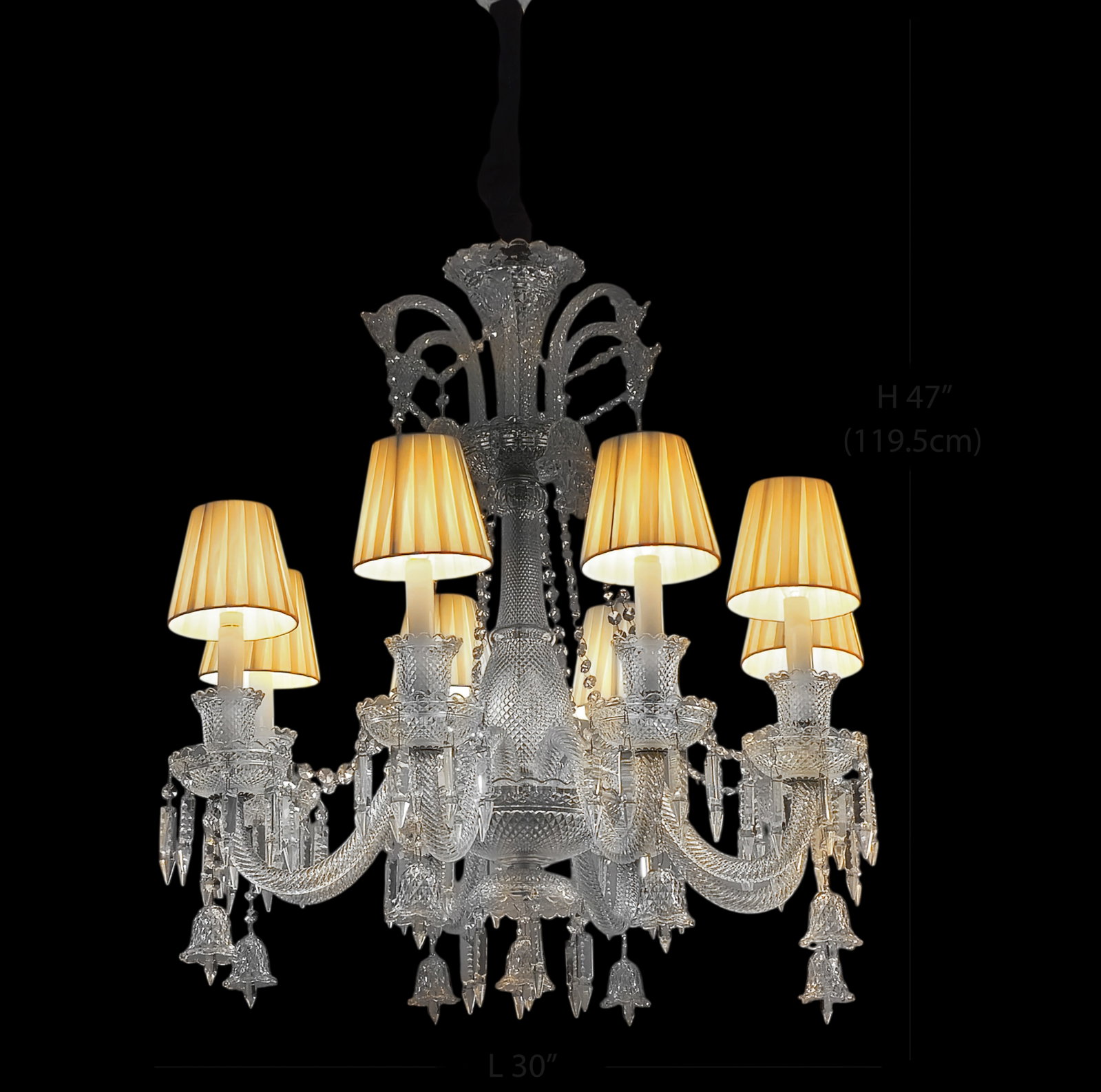 Large Baccarat Zenith Style Crystal, 8 Lights (1 of 3)