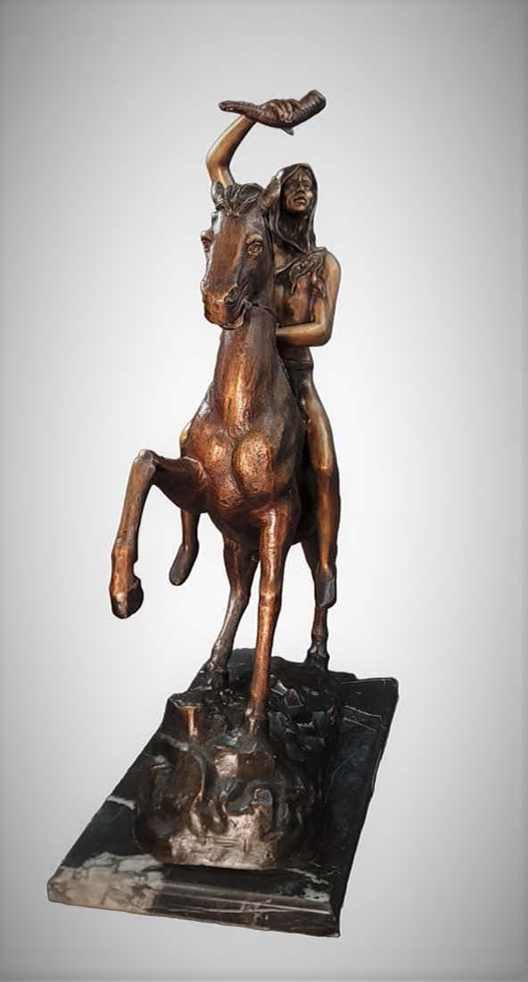 Large Bronze Statue, Scalp By Frederic Remington - 3