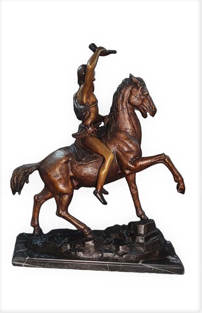 Large Bronze Statue, Scalp By Frederic Remington - 5
