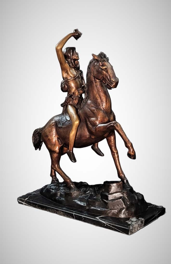 Large Bronze Statue, Scalp By Frederic Remington - 6