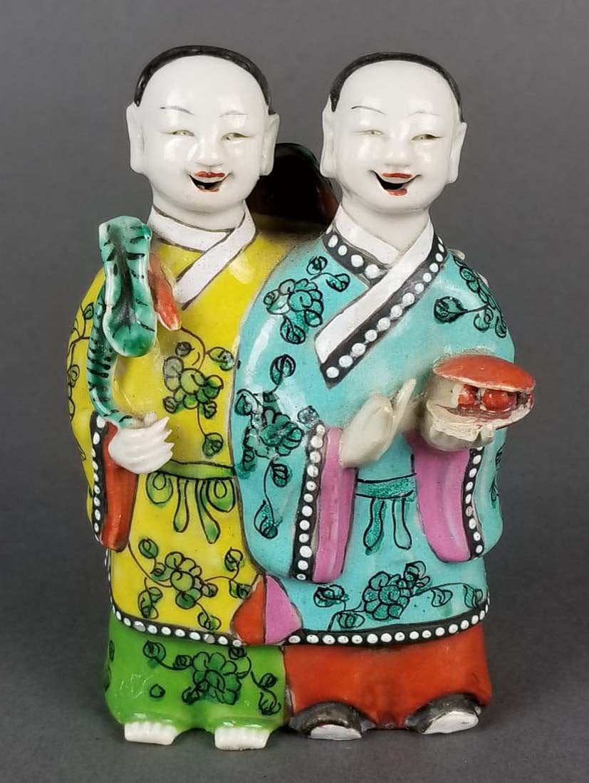 19th C. Japanese Porcelain Figural Group: 19th C. Japanese Porcelain Figural Group. Measures H: 4 1/4" W: 2 1/2"