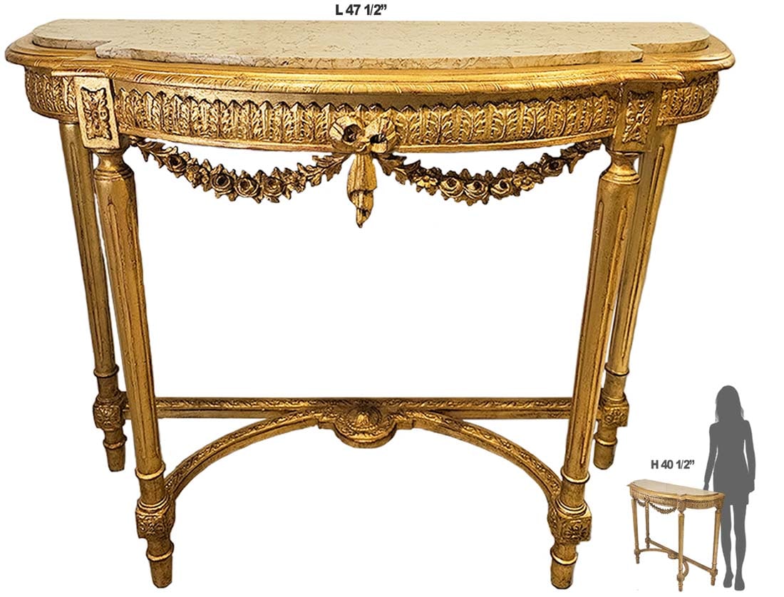19th C. French Top Marble Console (1 of 7)