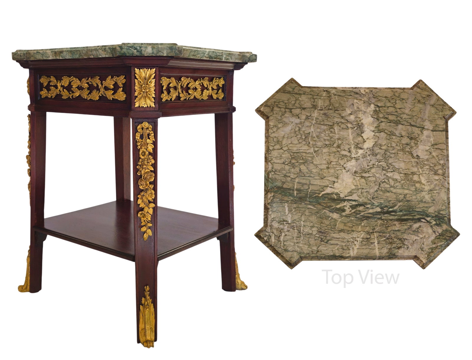 19th C. French Green Marble Top Ormolu Bronze Mount Side Table (1 of 5)