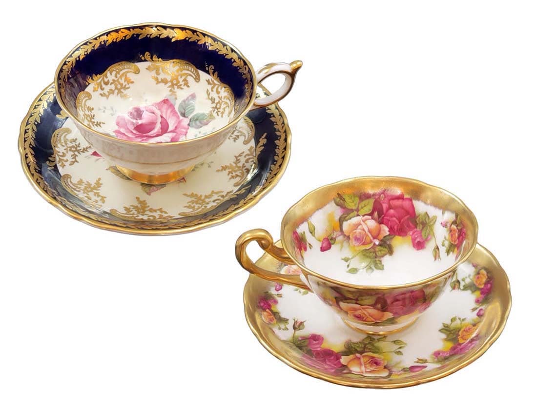 2 Items Lot, Late 19th C. English Cup & Saucer: 2 Items Lot, Late 19th C. English Cup & Saucer. One is stamped ' Paragon' and other ' Royal Chelsea ' Saucers: 5 1/2" \ Cups: 2 1/4" x 4"