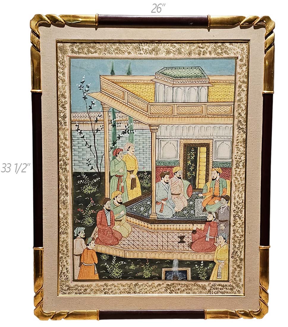 Antique Indo Persian Painting: Antique Indo Persian Painting. Frame: 26" x 33 1/2" \ Painting: 24" x 31 1/2"