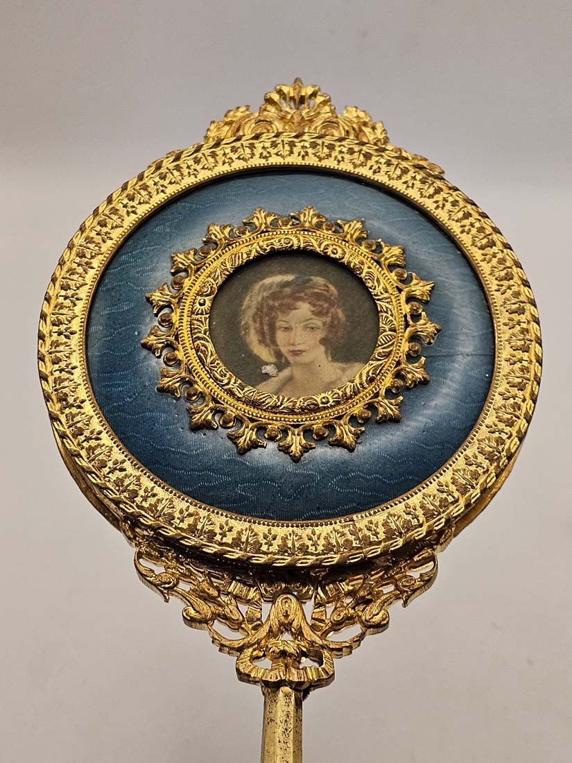 19th C. French Enamel & Bronze Mirror - 2