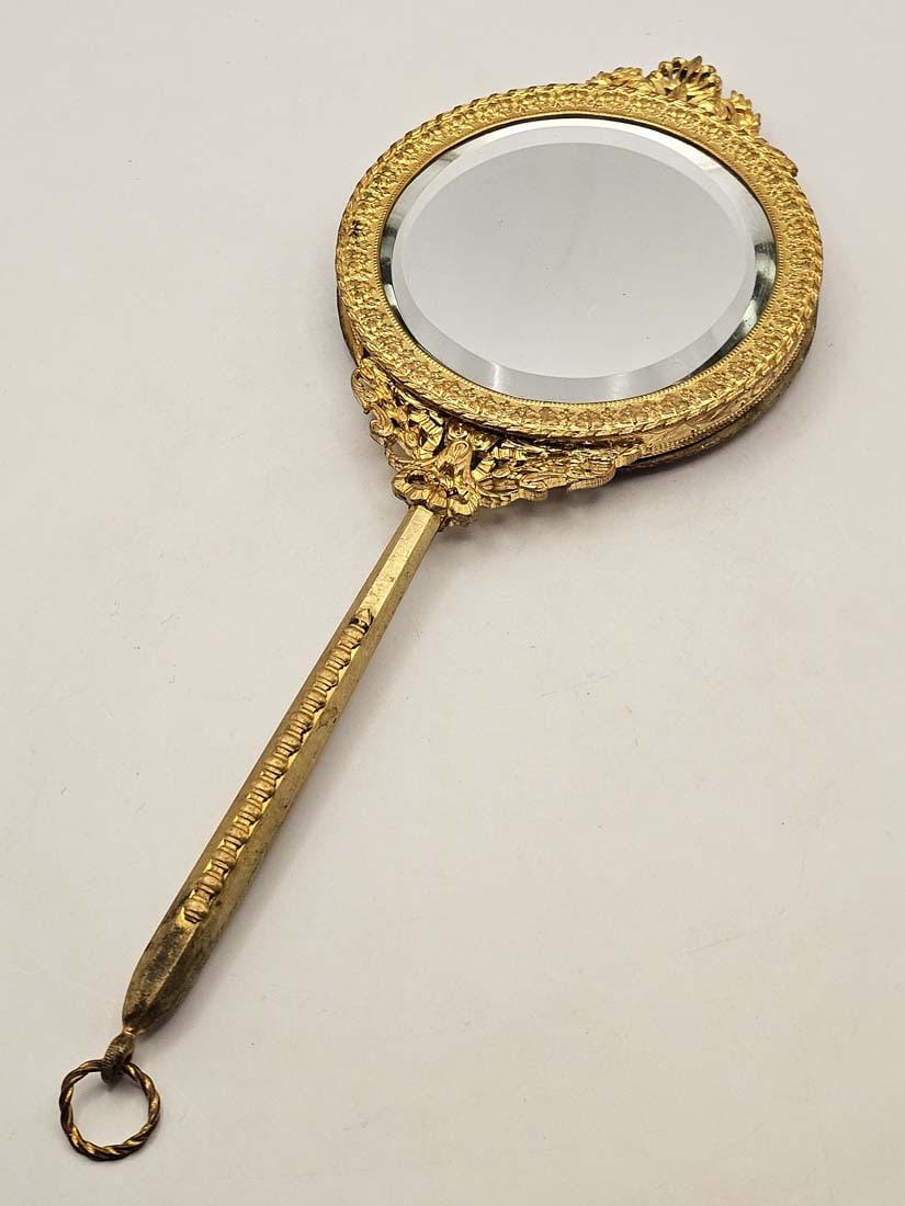 19th C. French Enamel & Bronze Mirror - 4