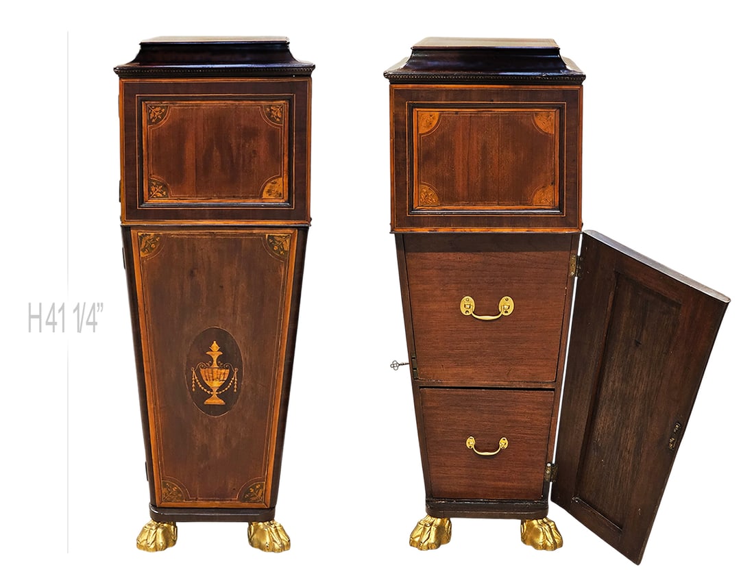 Pair of 19th C. European Mahogany Pedestal Cabinets (1 of 11)