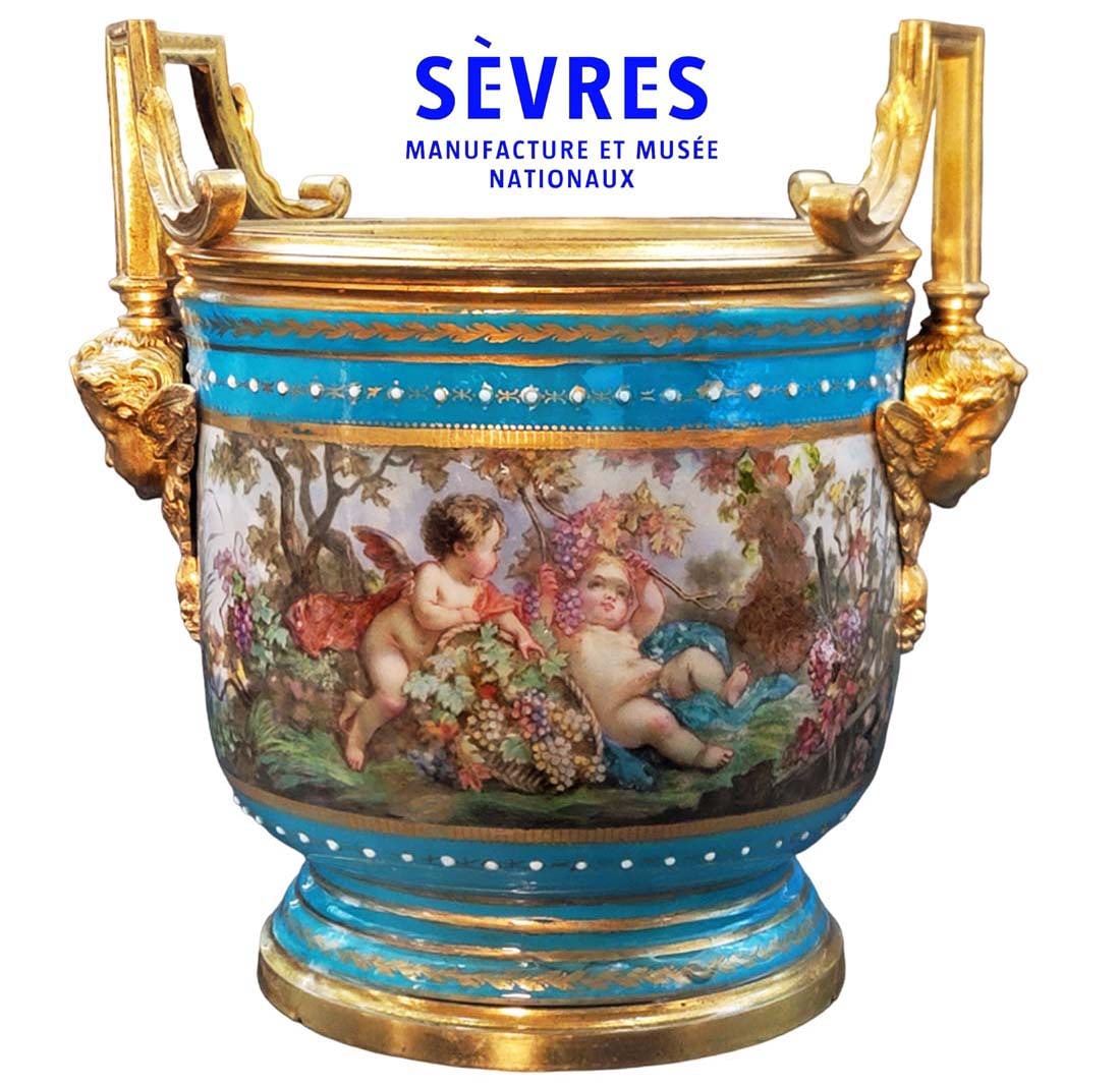 Large 19th C. Jeweled Figural Bronze Sevres (1 of 9)