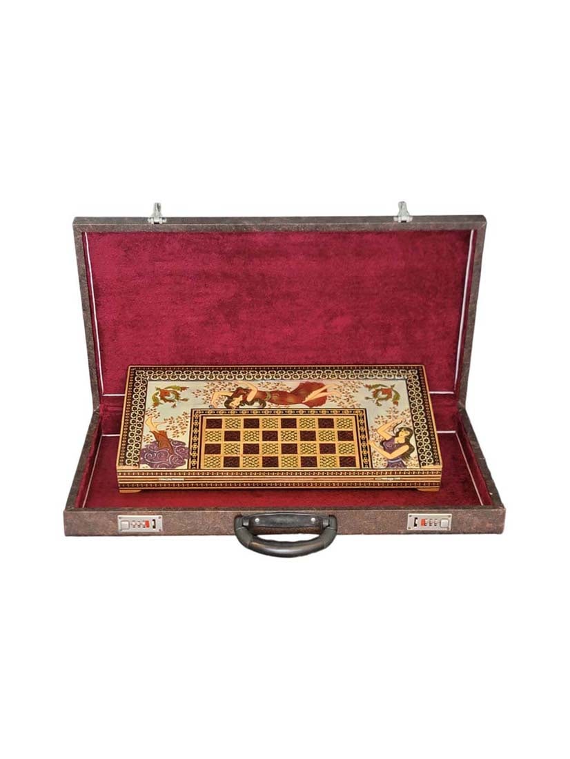 Persian Hand Painted Isfahan Khatam Backgammon Set - 3